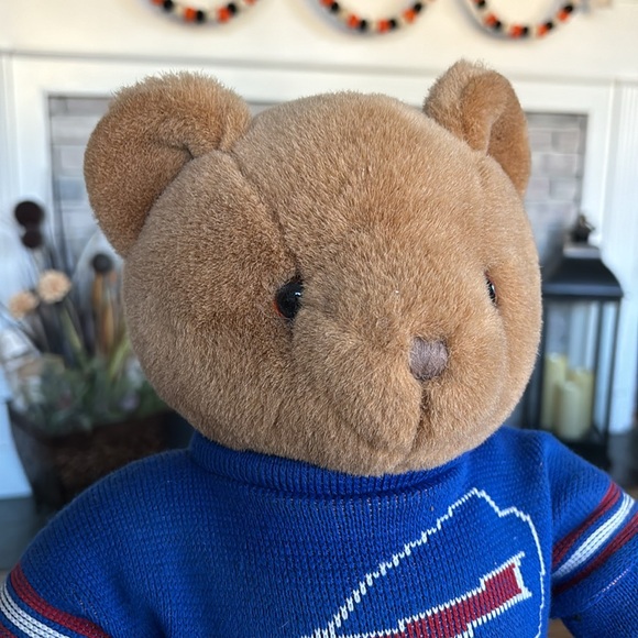 Very rare Vintage Buffalo Bills Bear with stand & glasses Collectible - Picture 12 of 14
